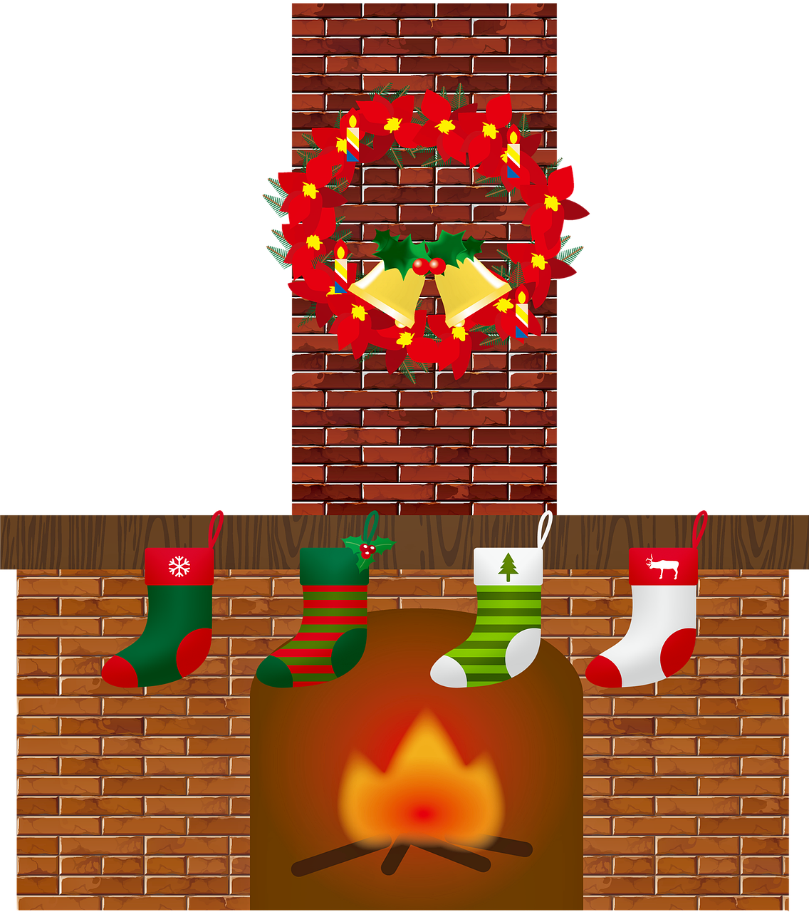 Christmas fireplace PNG Transparent Image