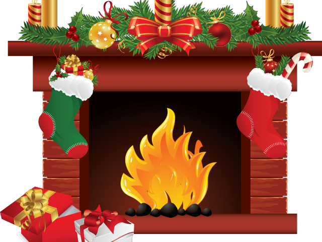 Christmas Fireplace PNG Transparent Picture