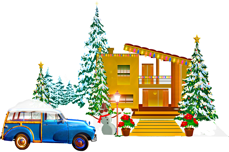 Christmas House PNG Background Image