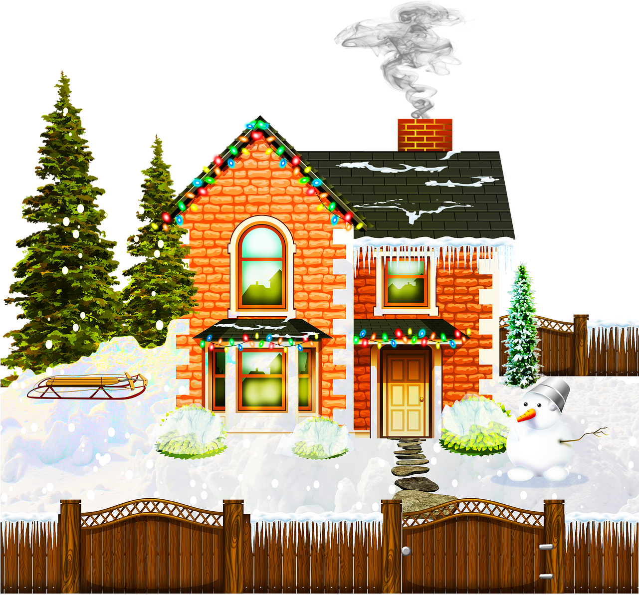 Transparenter Hintergrund des Weihnachtshauss
