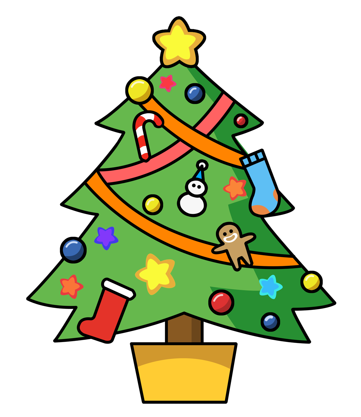 Christmas Kawaii Tree PNG Image