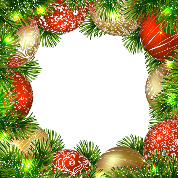 Christmas burloloy frame PNG Background Image
