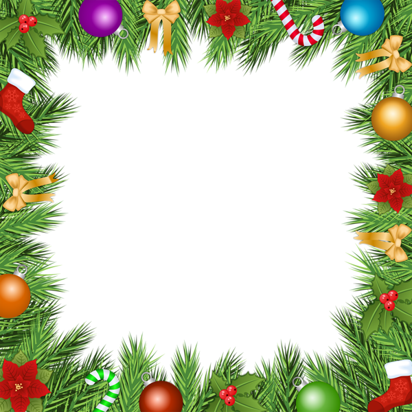 Christmas Ornaments Frame PNG Free Download