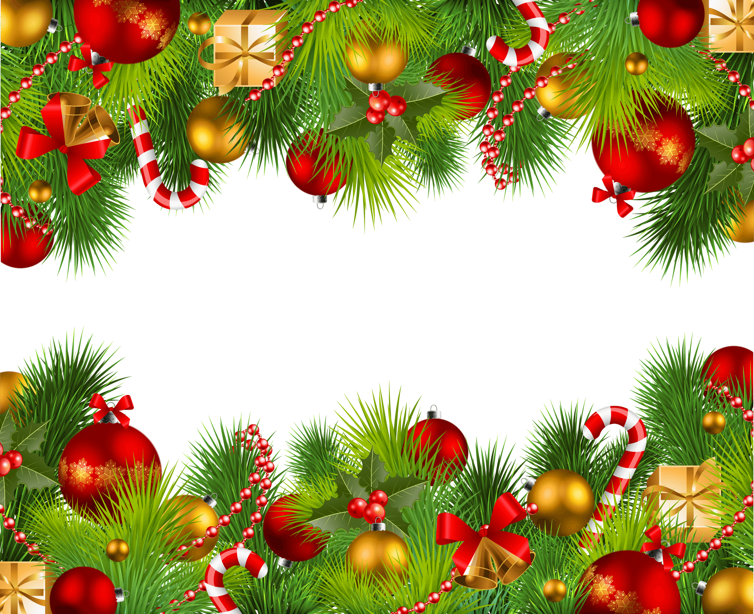 Christmas Ornaments Frame PNG Transparent Image