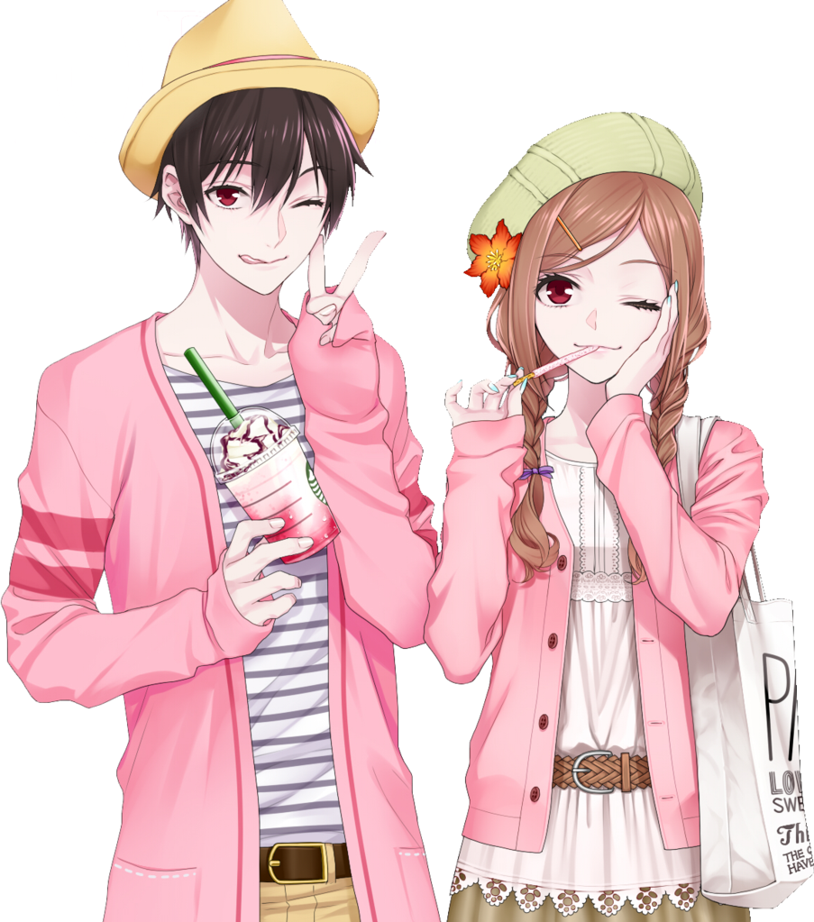 Cute Anime Couple PNG Transparent Picture