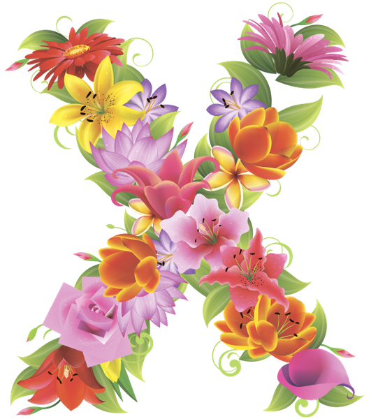 Flower Alphabet PNG Transparent Picture