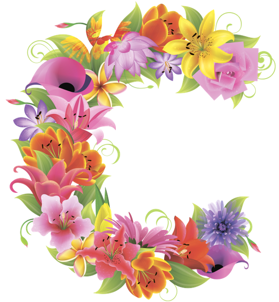 Çiçek alfabesi PNG şeffaf