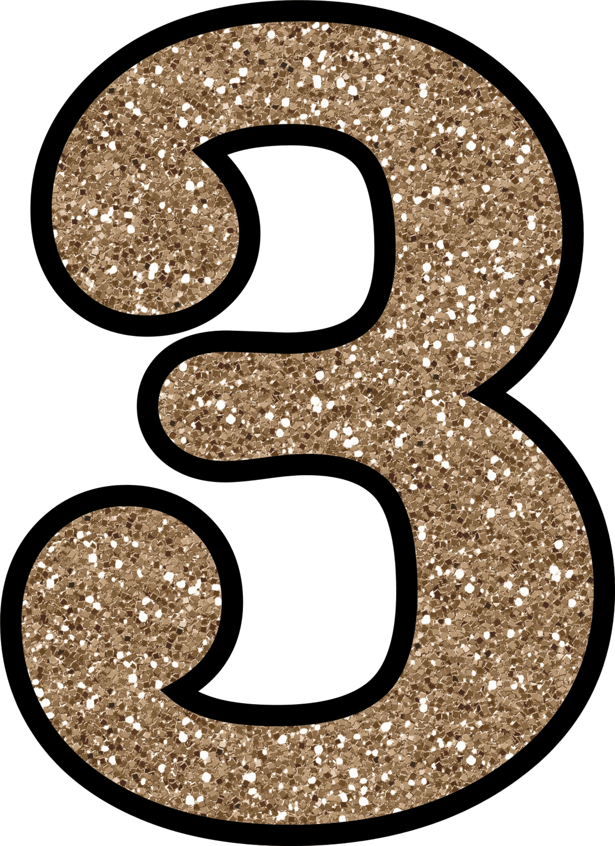 Glitter Number PNG Picture