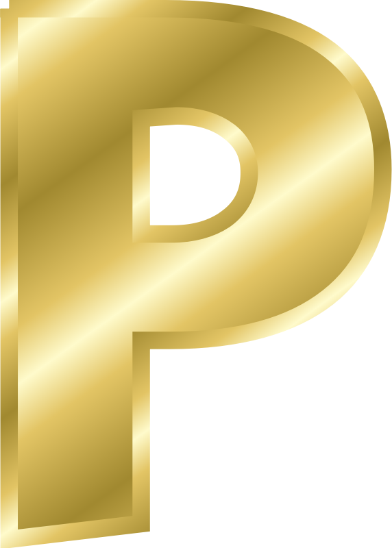 Золотой алфавит PNG HD
