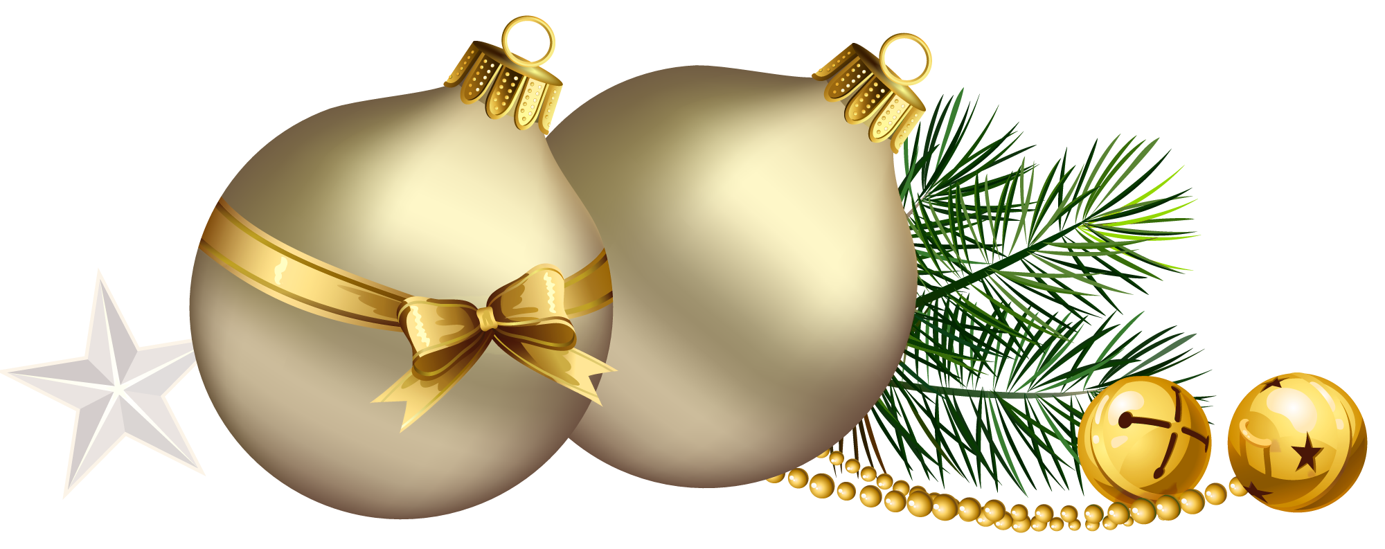 Золотая рождественская безделушка PNG фоновое изображение