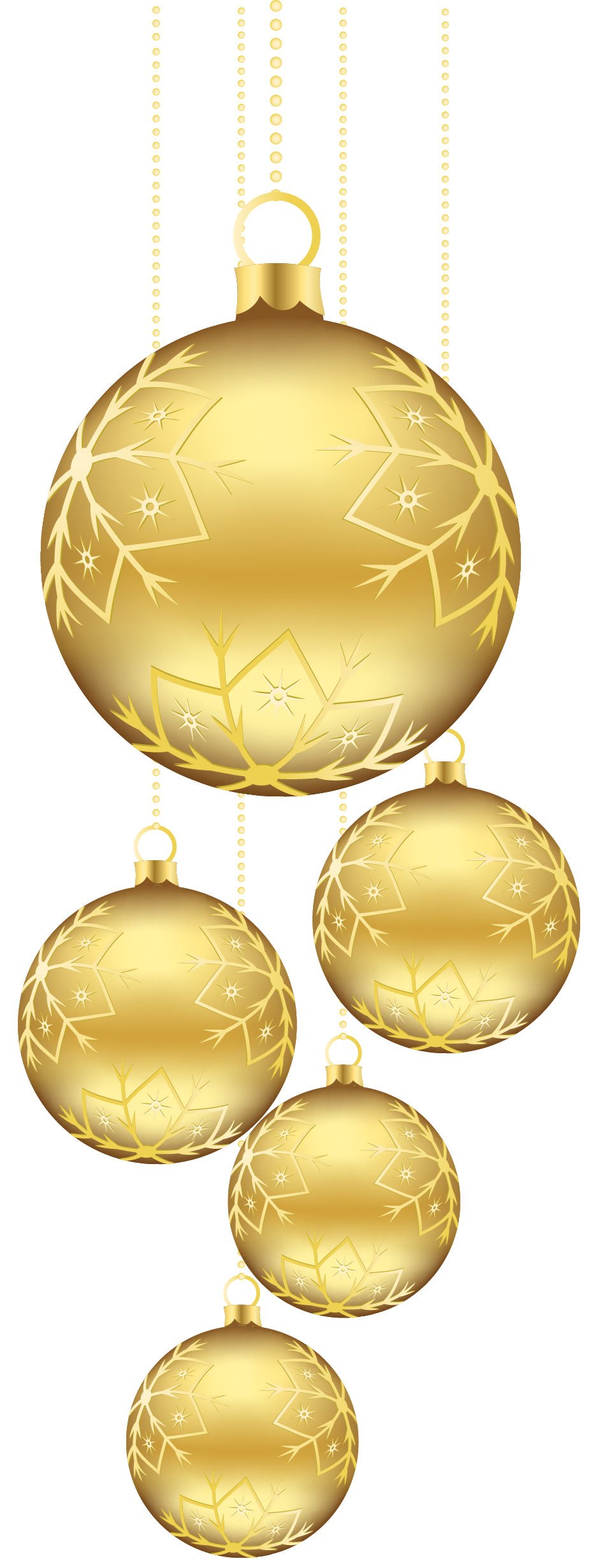 Gouden kerstbauble PNG afbeelding