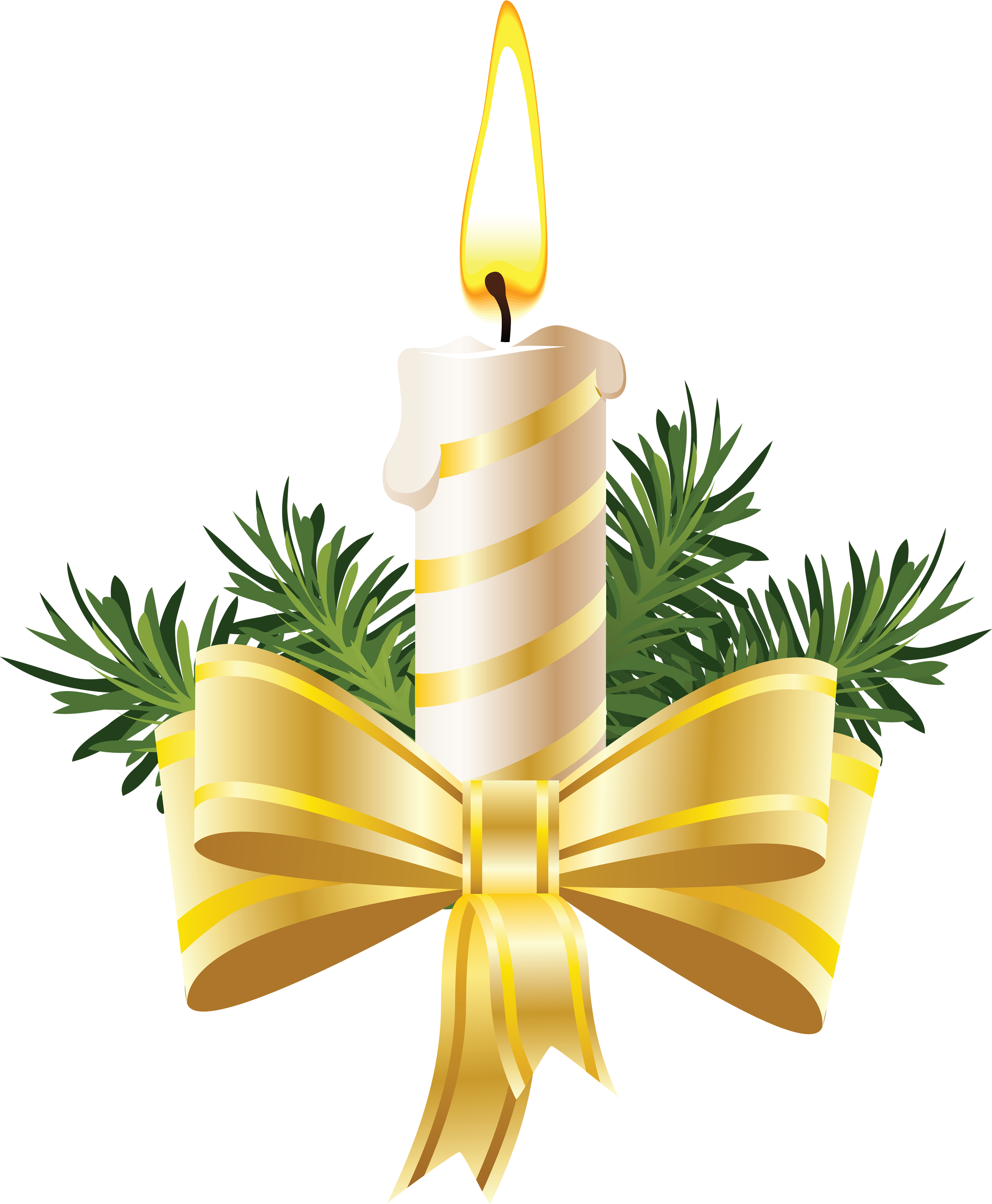 Gold Christmas Candle Background PNG