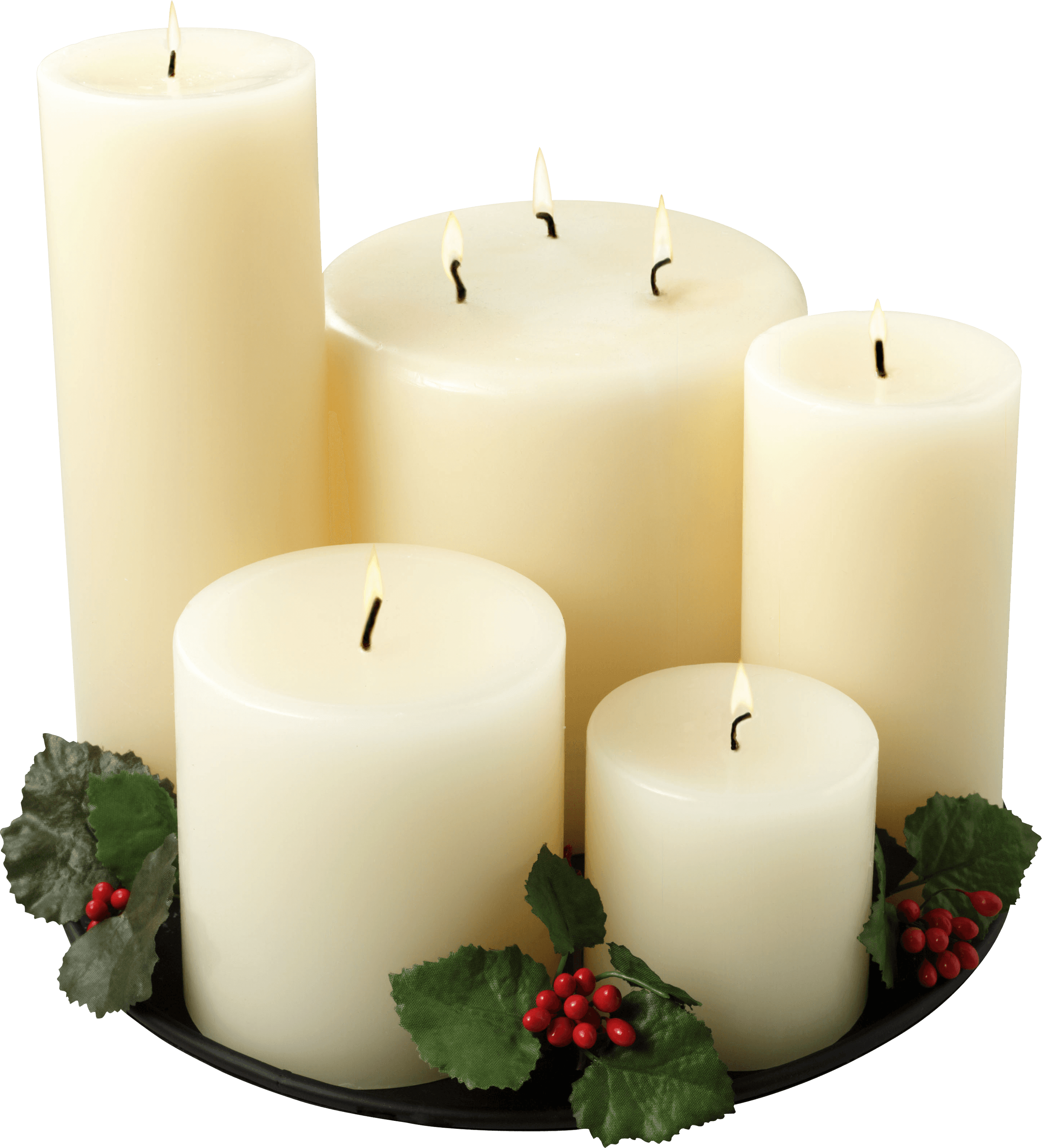 Gold Christmas Candle Download PNG Image