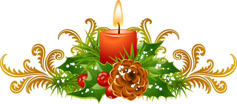 Gold Christmas Candle PNG Transparent Picture