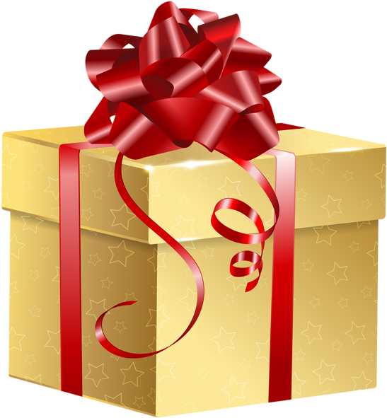 Gold Christmas Gift PNG File