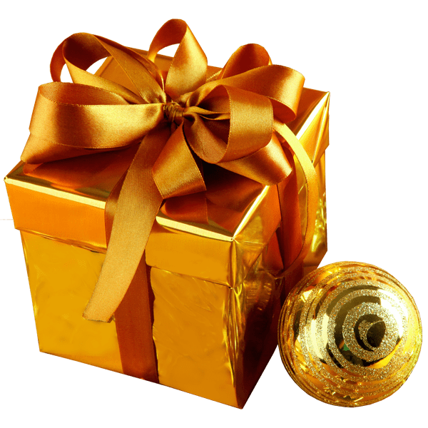 Gold Christmas Gift PNG HD