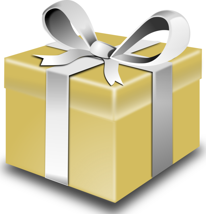 Gold Christmas Gift PNG Picture