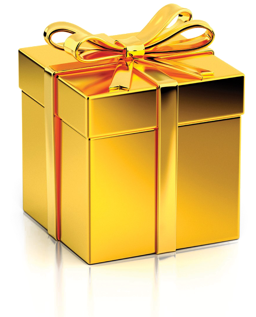 Gold Christmas Gift Transparent PNG