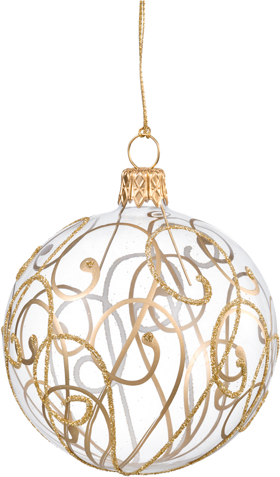 Gold Christmas Ornaments PNG HD