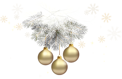 Gold Christmas Ornaments PNG Pic