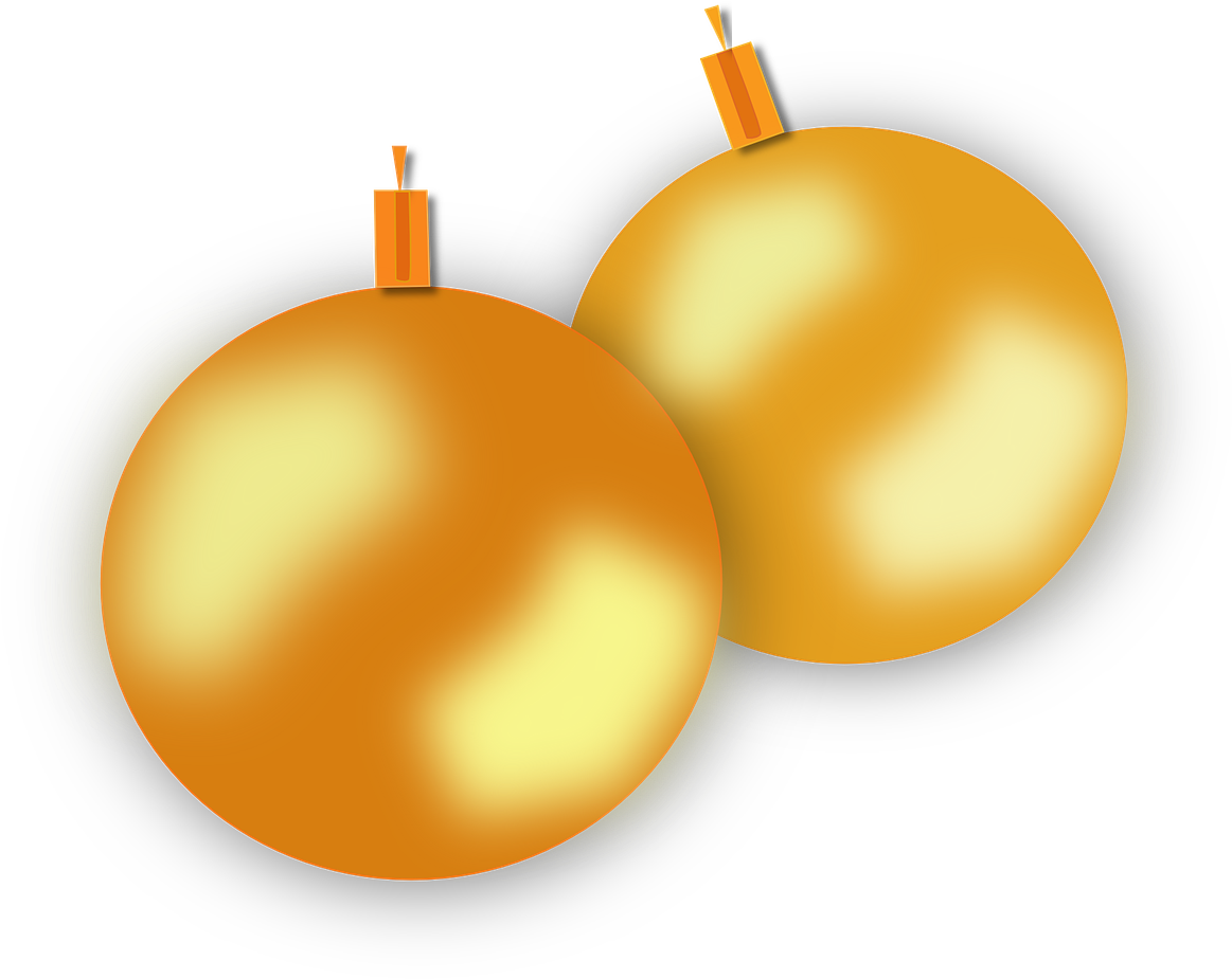 Gold Christmas Ornaments PNG Picture