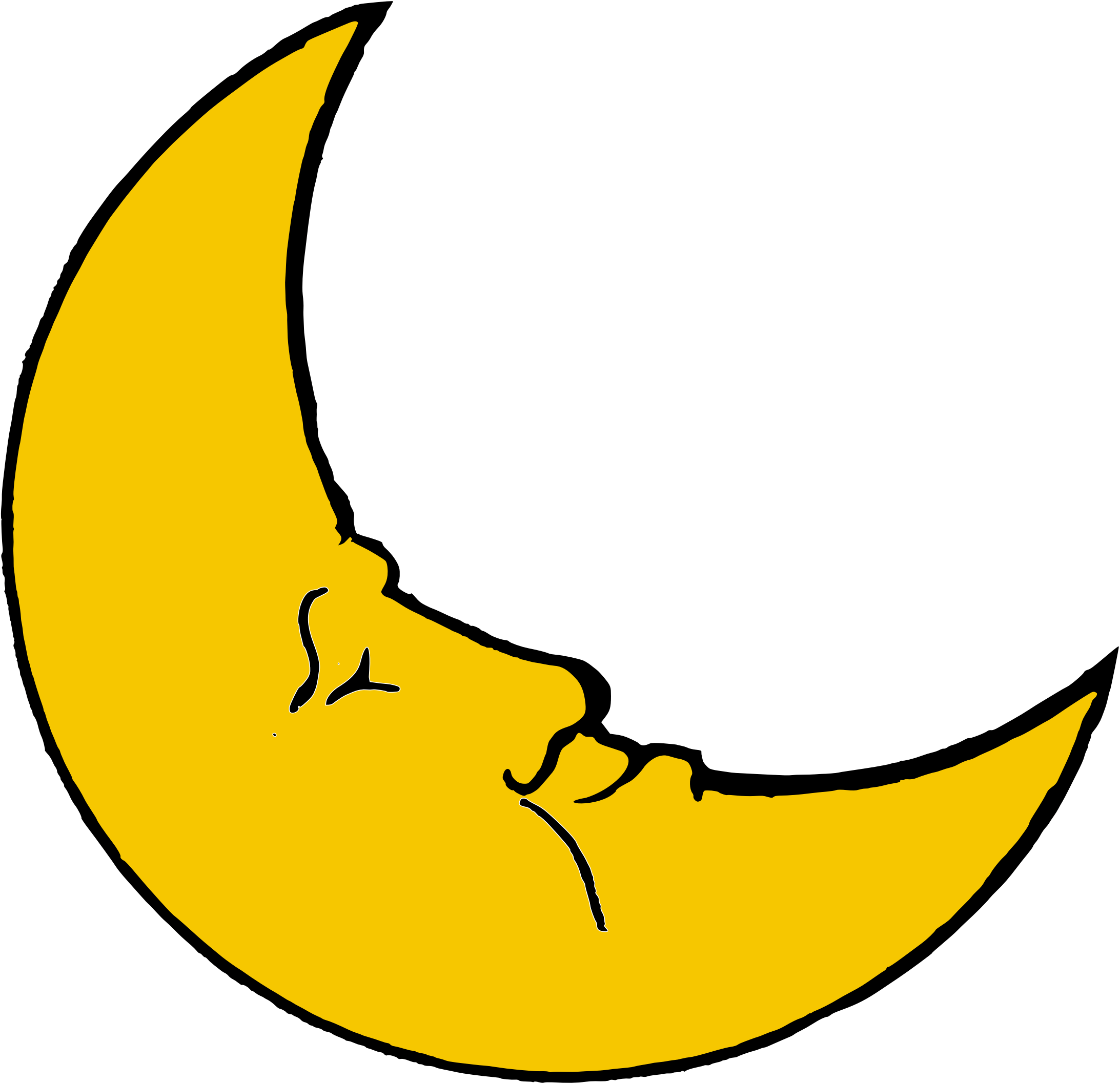 Golden Crescent Moon PNG File