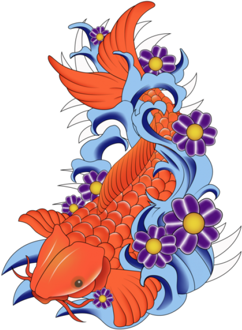 Golden Koi Fish Background PNG