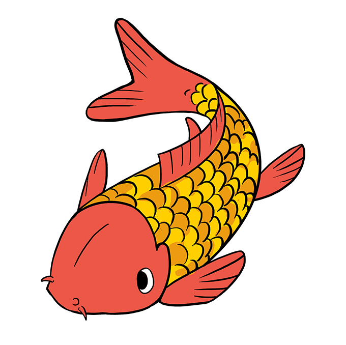 Golden Koi Fish PNG Pic