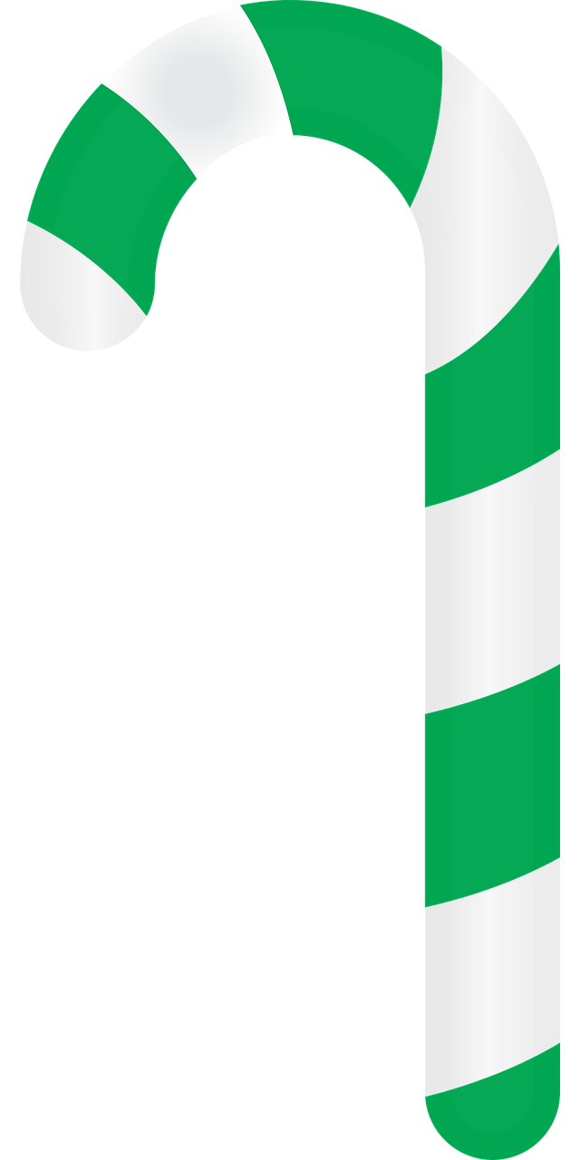 Green Candy Cane PNG Image