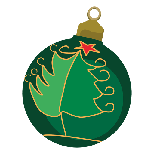Зеленое рождественское безделушка PNG прозрачное изображение