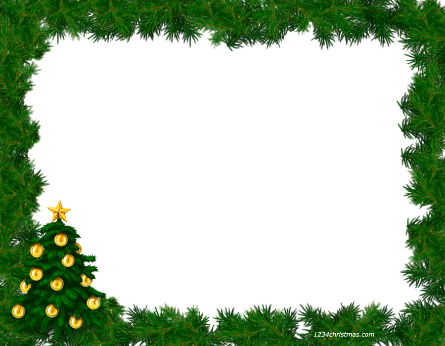 Pic PNG de cadre de Noël vert