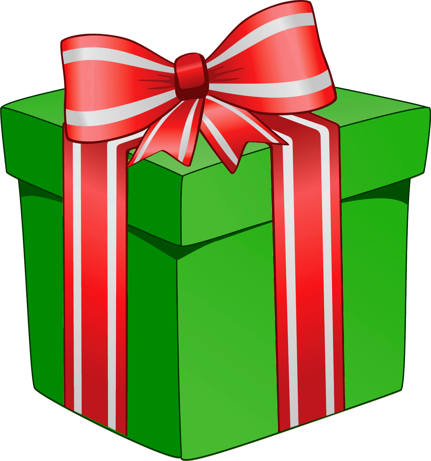Green Christmas Gift PNG Transparent Picture