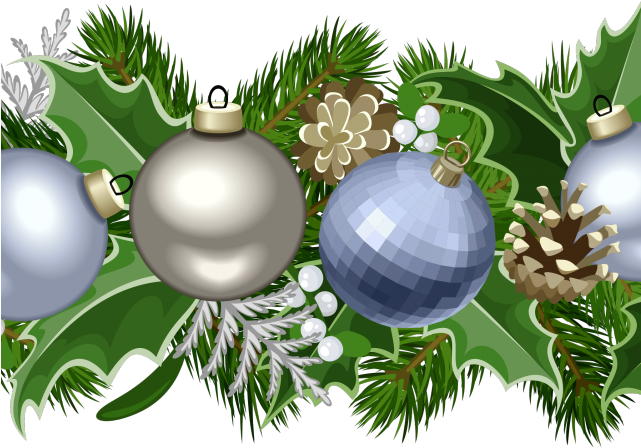 Green Christmas Ornaments PNG HD