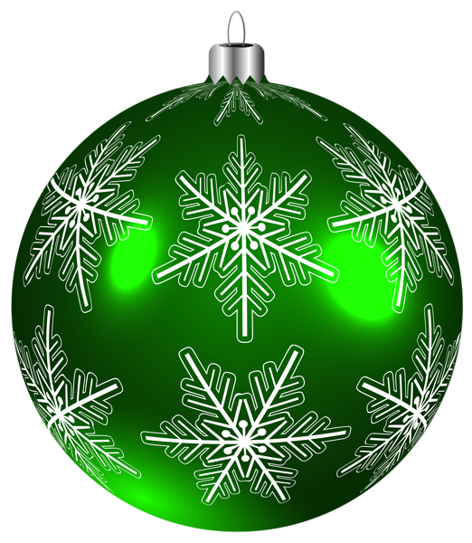 Green Christmas Ornaments PNG Photo
