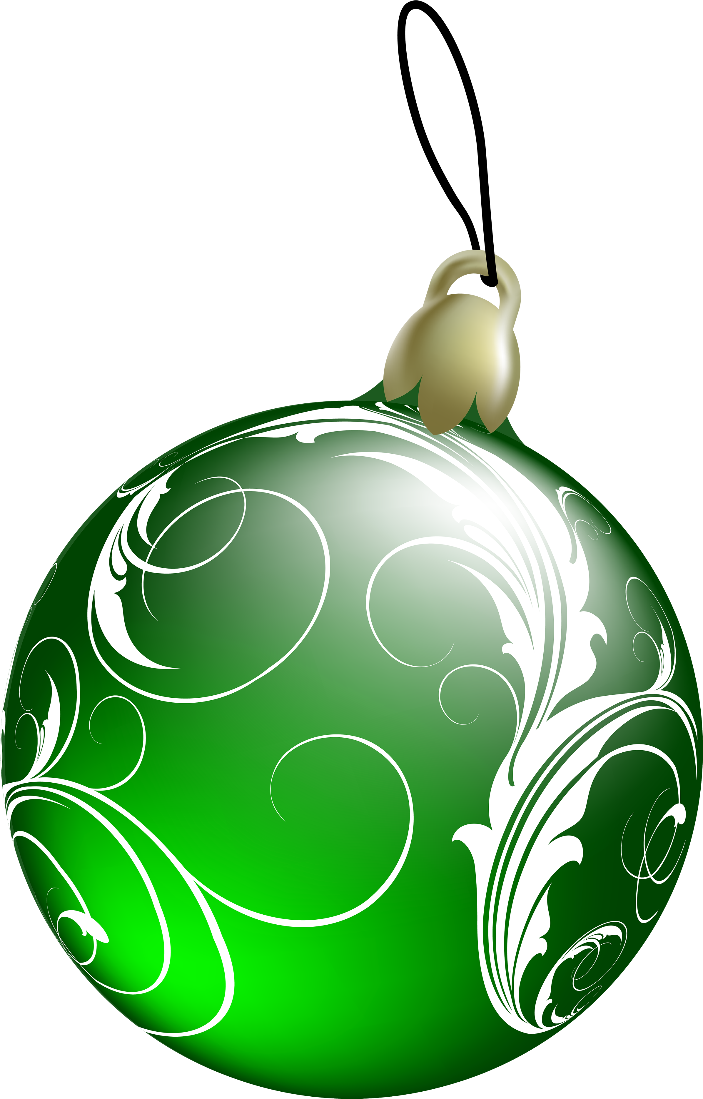 Green Christmas Ornaments PNG Transparent Image