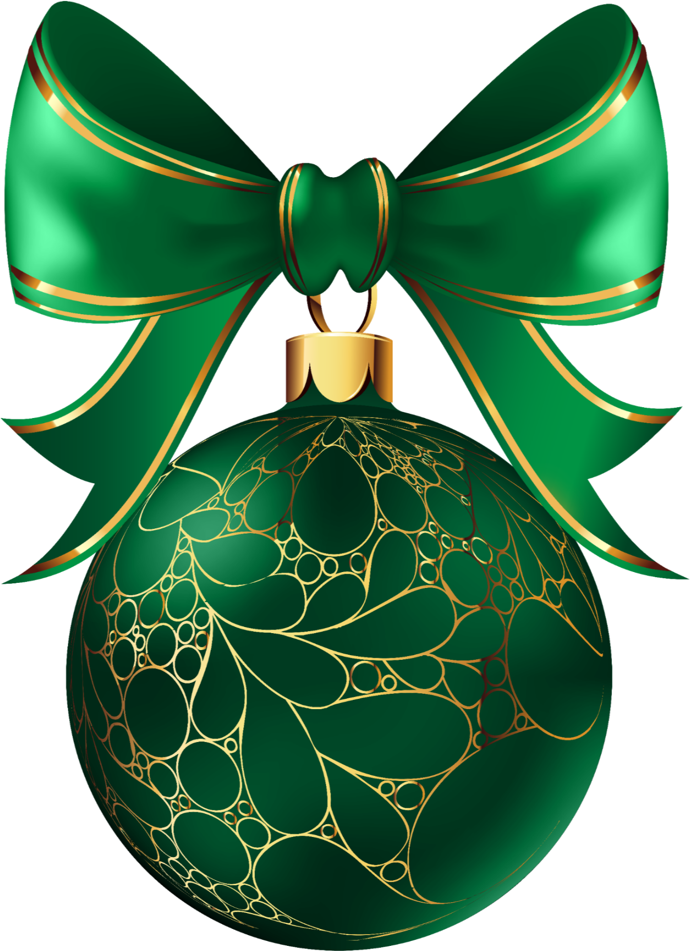 Green Christmas Ornaments Transparent Background
