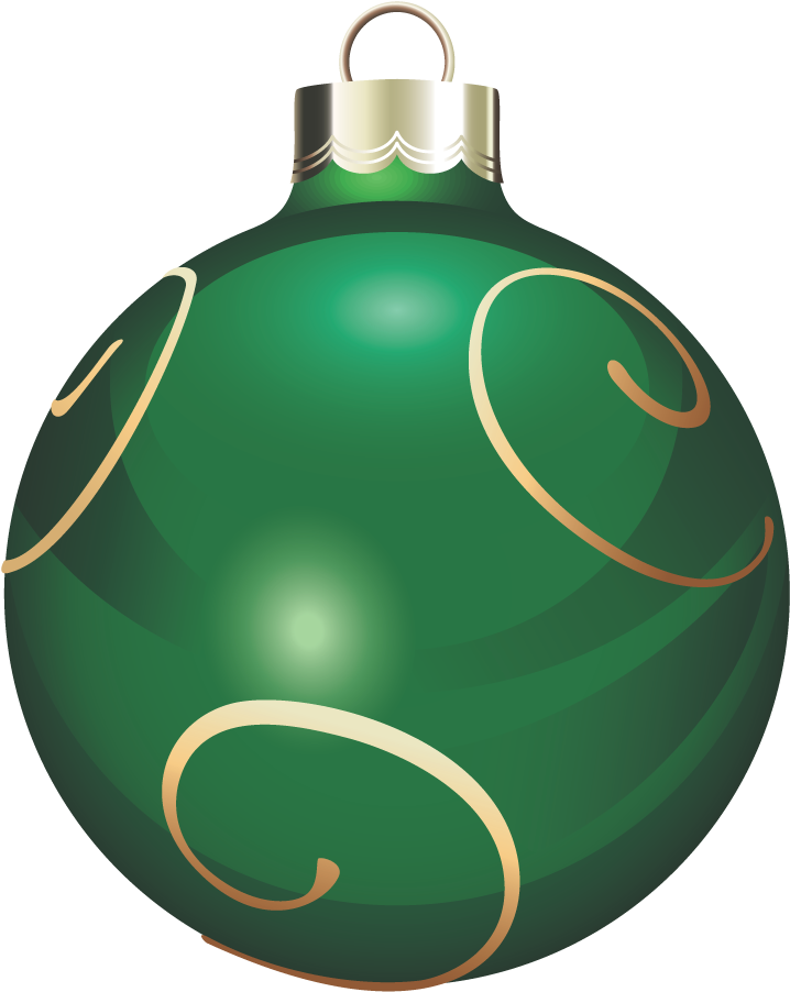 Green Christmas Ornaments Transparent Images PNG