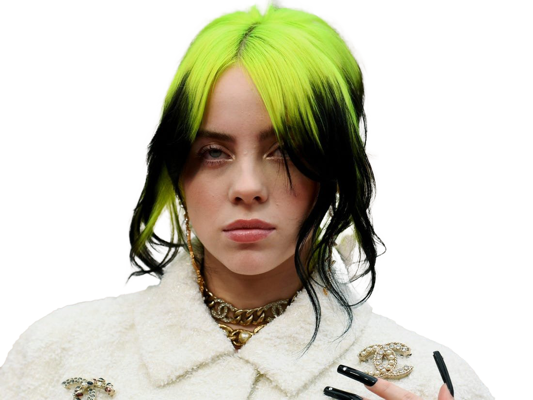 Green Hair Billie Eilish PNG Clipart