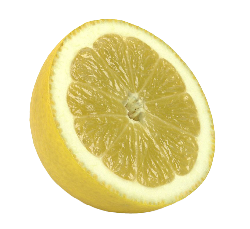 Half Lemon Cut Transparent Background