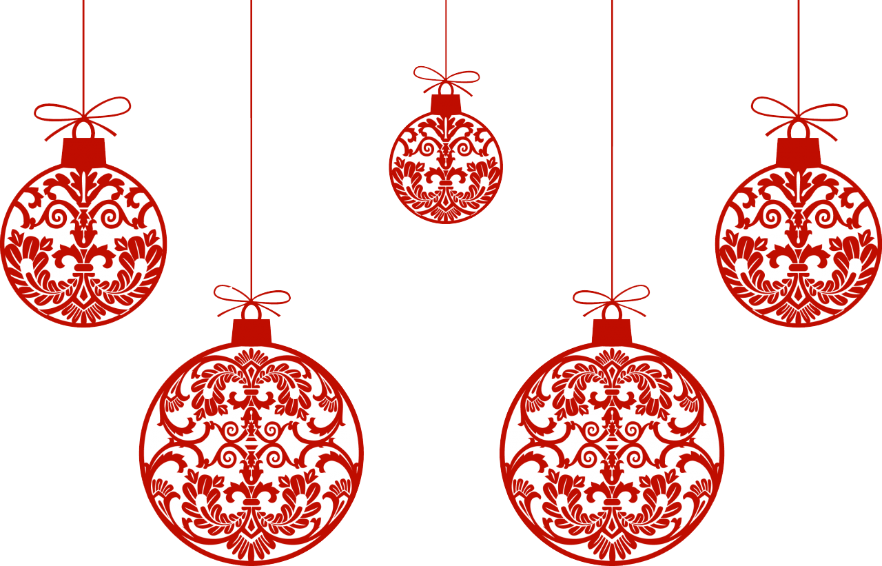 Hanging Christmas Ornaments PNG Background Image