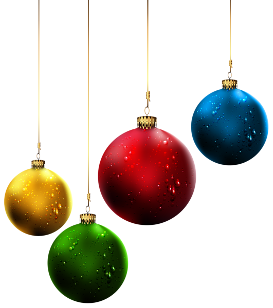 Hanging Christmas Ornaments PNG File