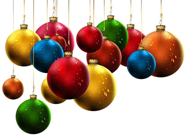 Hanging Christmas Ornaments PNG Transparent Image