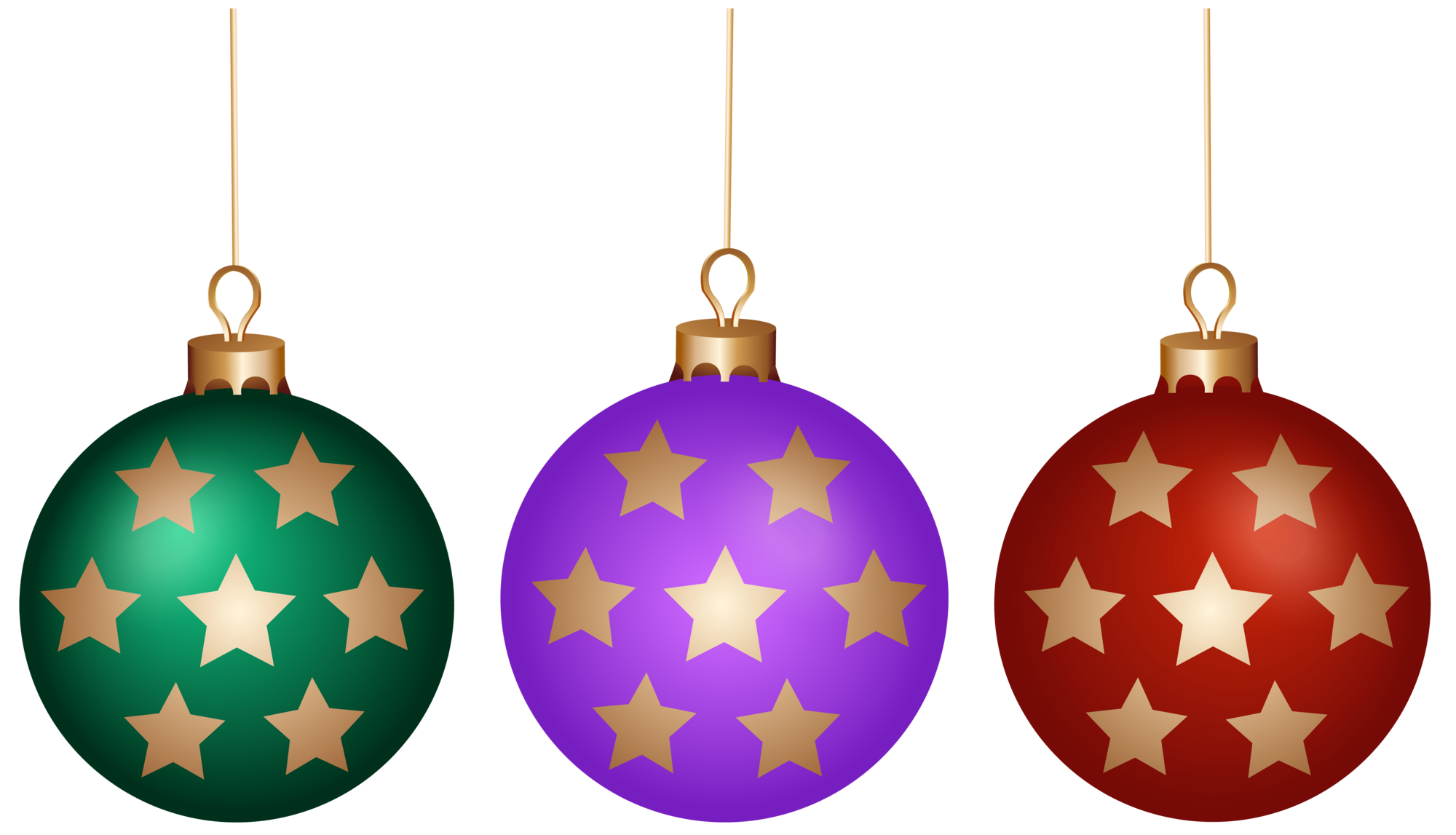 Hanging Christmas Ornaments Transparent Background