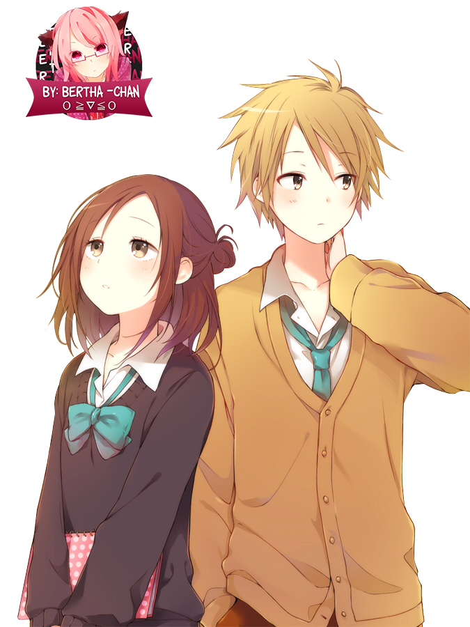 High School anime couple PNG Transparent Image