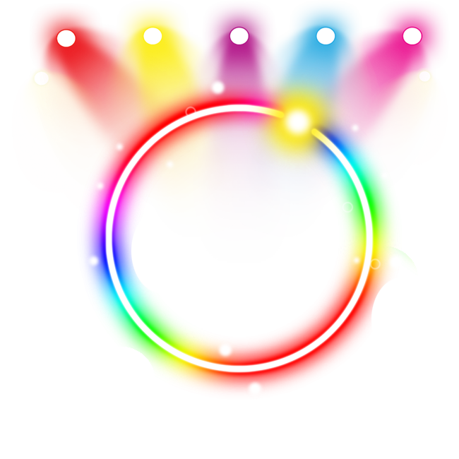 Multicolored Circle Glow Light Effect PNG Free Download