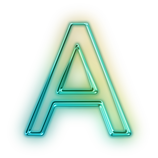 Neon Alphabet PNG Clipart