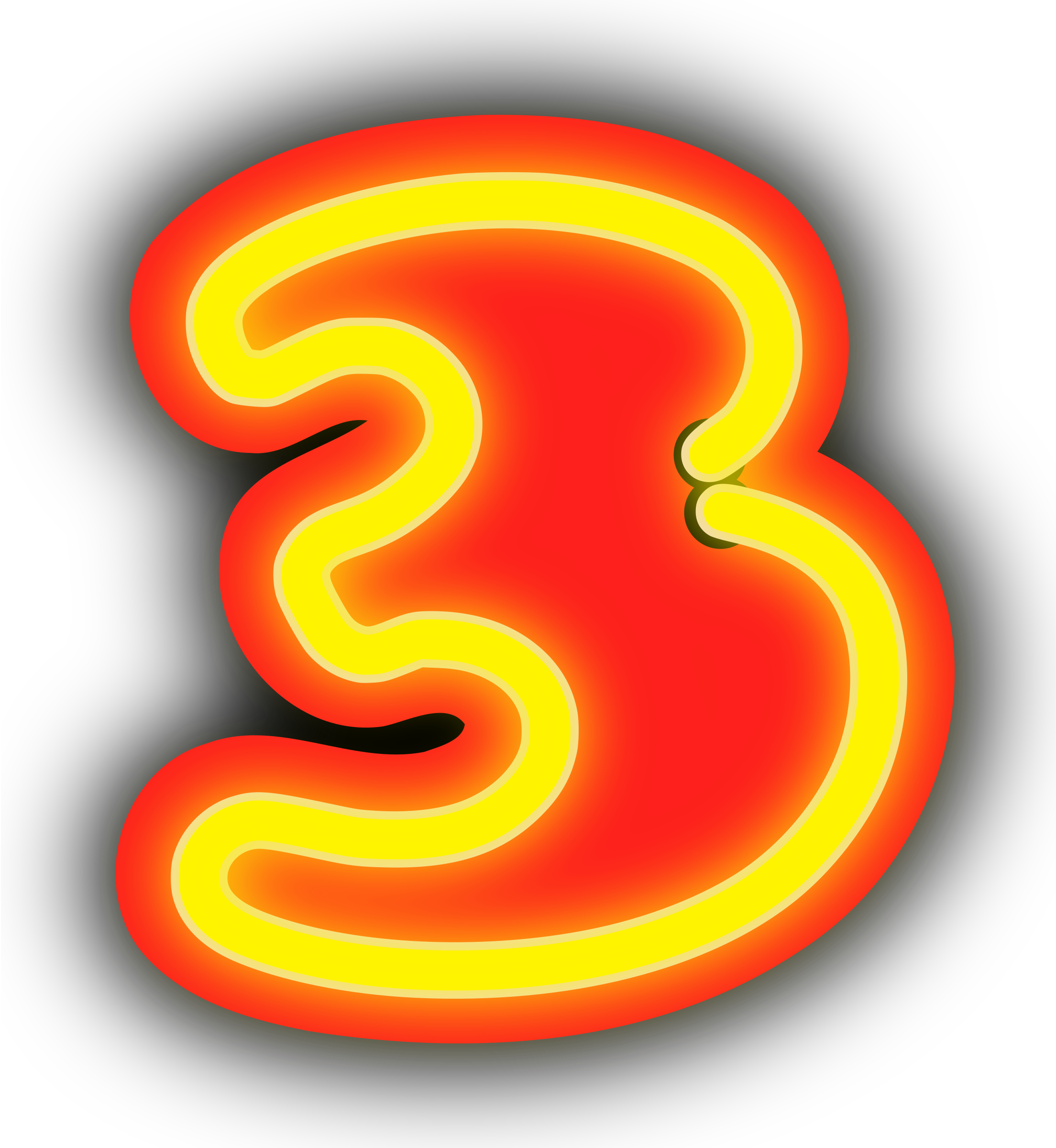 Neon Number PNG Clipart
