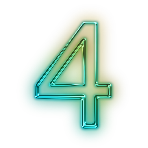 Neon Number PNG File