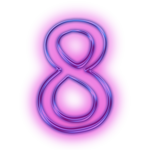 Neon Number PNG HD