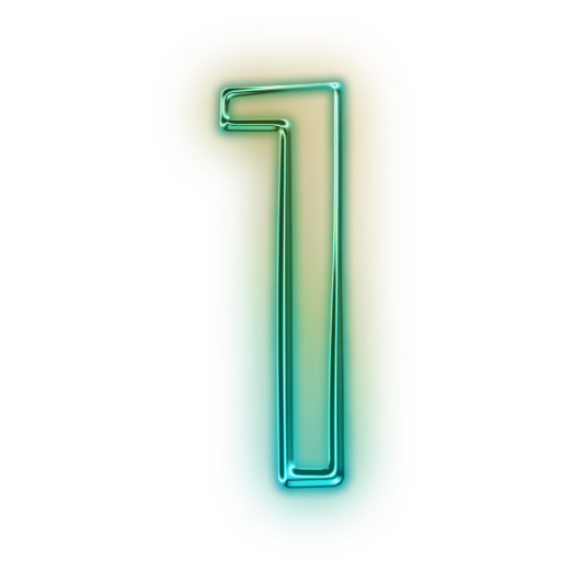 Neon Number PNG Photos